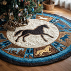 Spirit Horses Round Mat Rug - washable non-slip printed rug