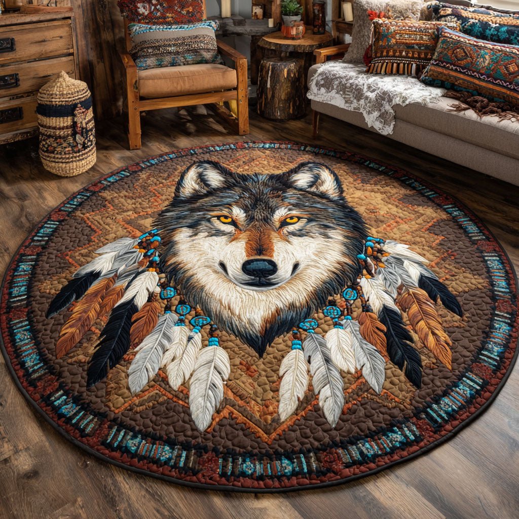 Spirit Howl Round Mat Rug - washable non-slip printed rug