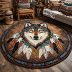 Spirit Howl Round Mat Rug - washable non-slip printed rug