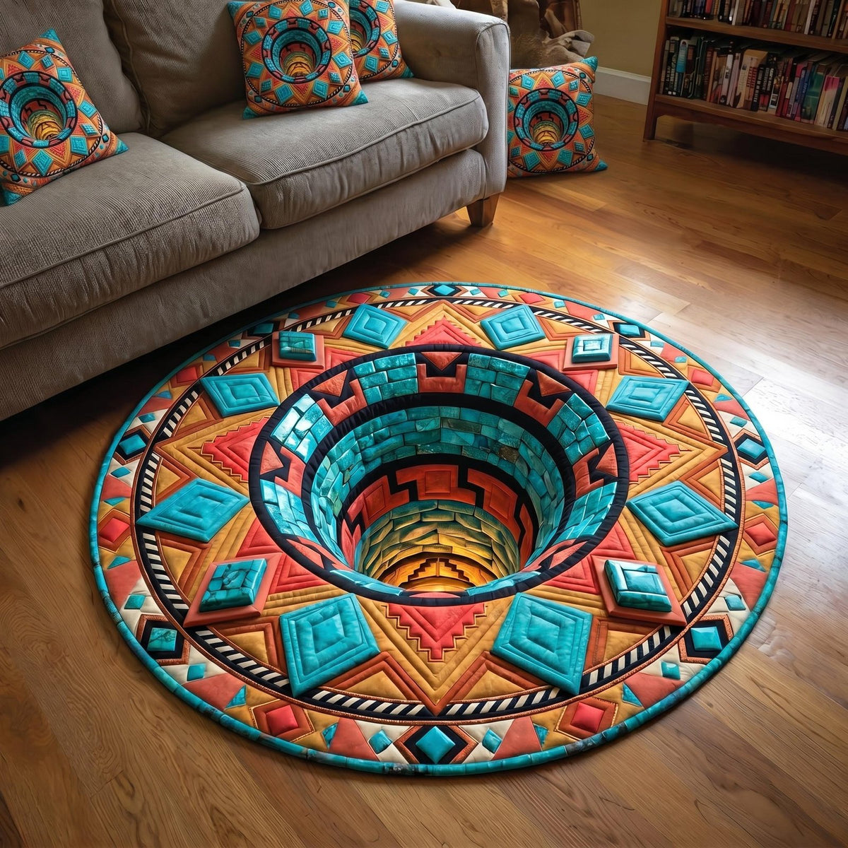 Spirit Legacy Round Mat Rug - washable non-slip printed rug