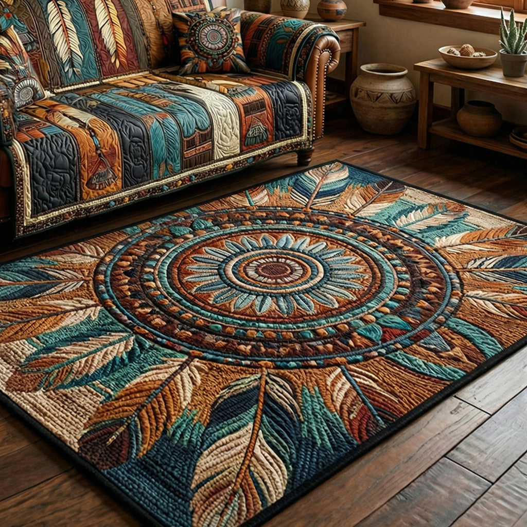 Spirit Of Open Ground area rug in a living room