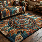 Spirit Of Open Ground area rug in a living room