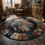 Spirit Threads Round Mat Rug - washable non-slip printed rug