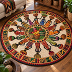 Spirit of Africa Round Mat Rug - Nature Design | Serene Home Decor - washable non-slip printed rug