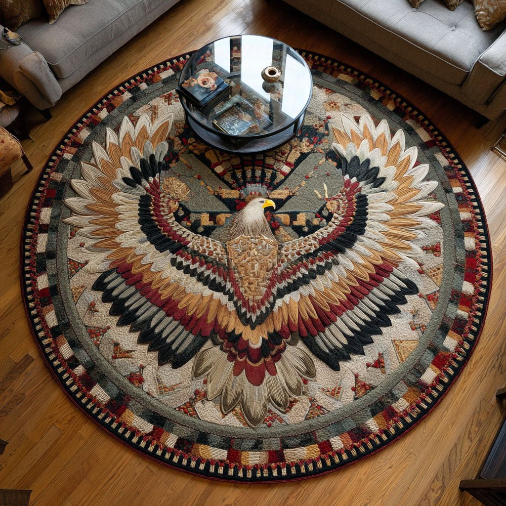 Spirit of the Eagle Round Mat Rug - Nature Design | Serene Home Decor