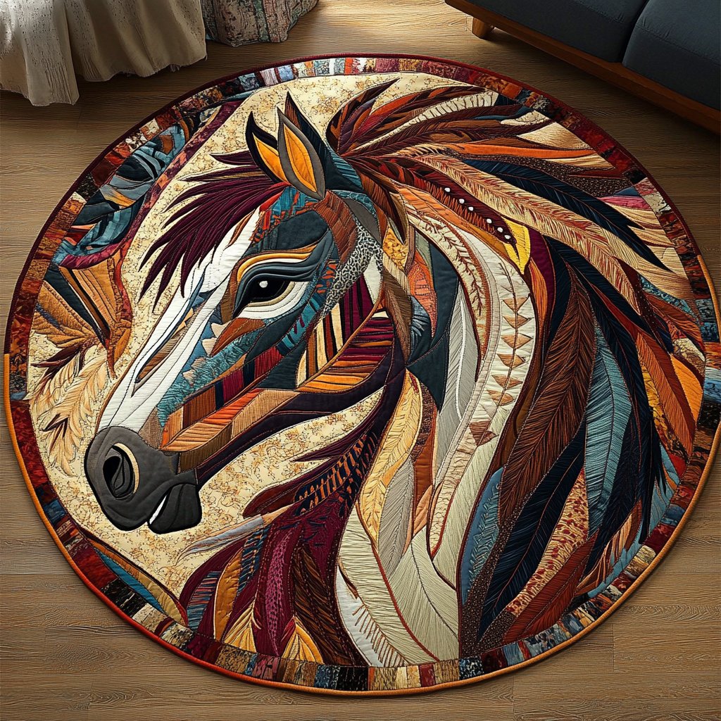 Spirits of the Earth Round Mat Rug - Nature Design | Serene Home Decor