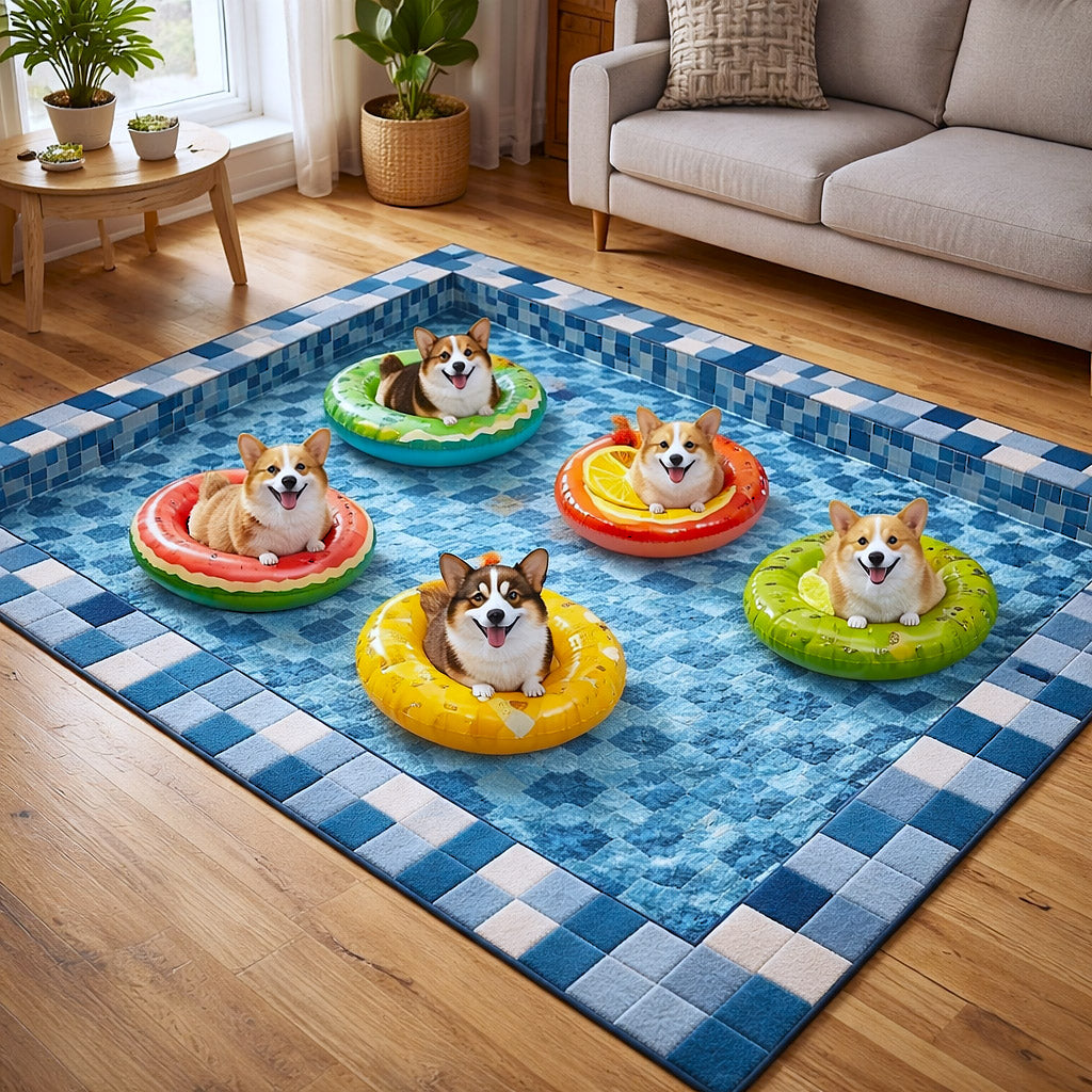 Splash Buddies area rug in a living room