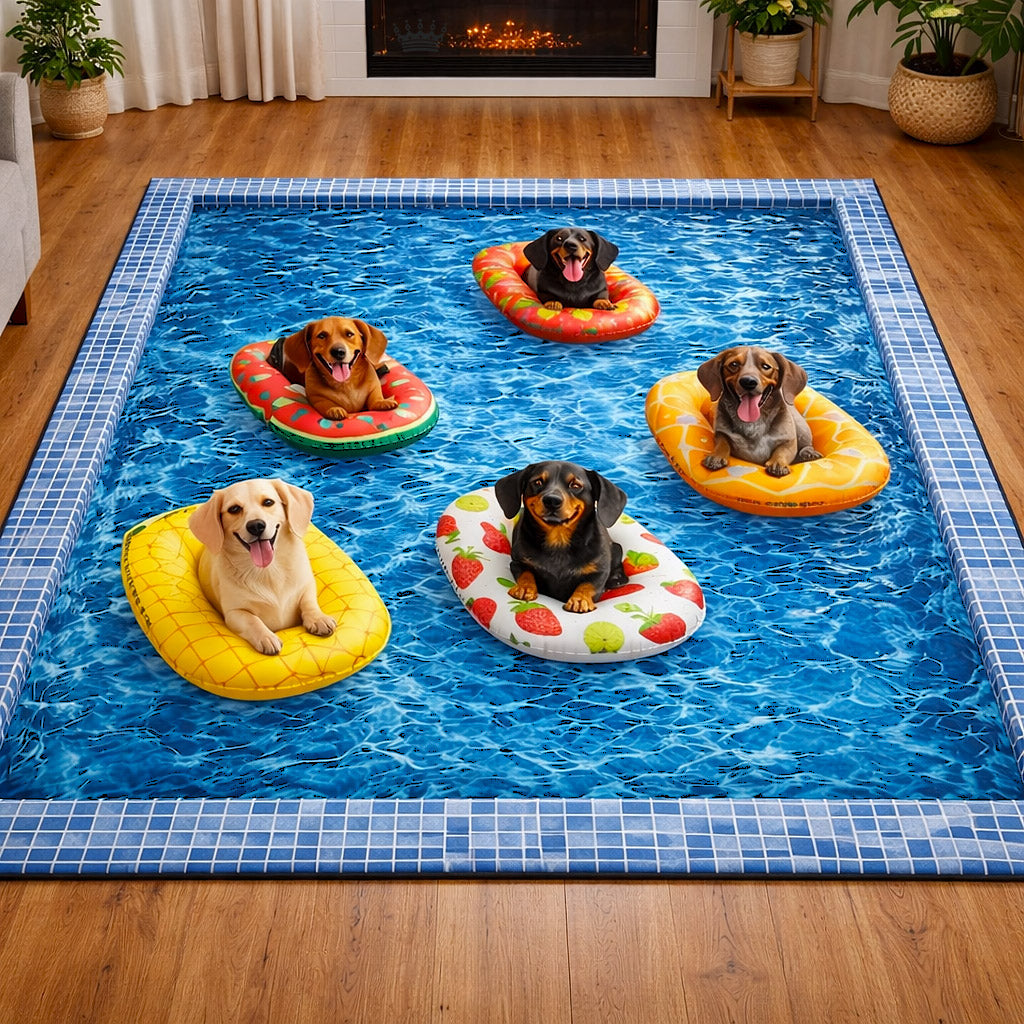 Splash Buddies area rug in a living room