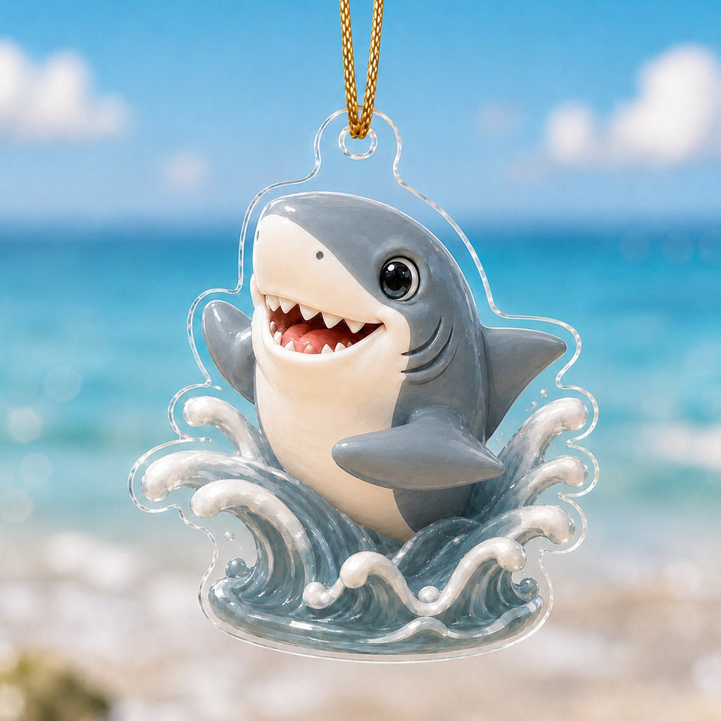 Splashy Shark Adorable Christmas Ornament