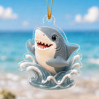 Splashy Shark Adorable Christmas Ornament