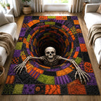 Spooky Bones area rug in a living room