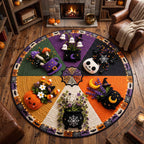 Spooky Crochet Round Mat Rug - Nature Design | Nature Round Carpet - washable non-slip printed rug