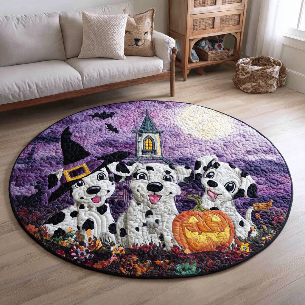 Spooky Dalmatian Round Mat Rug - Nature Design | Serene Home Decor