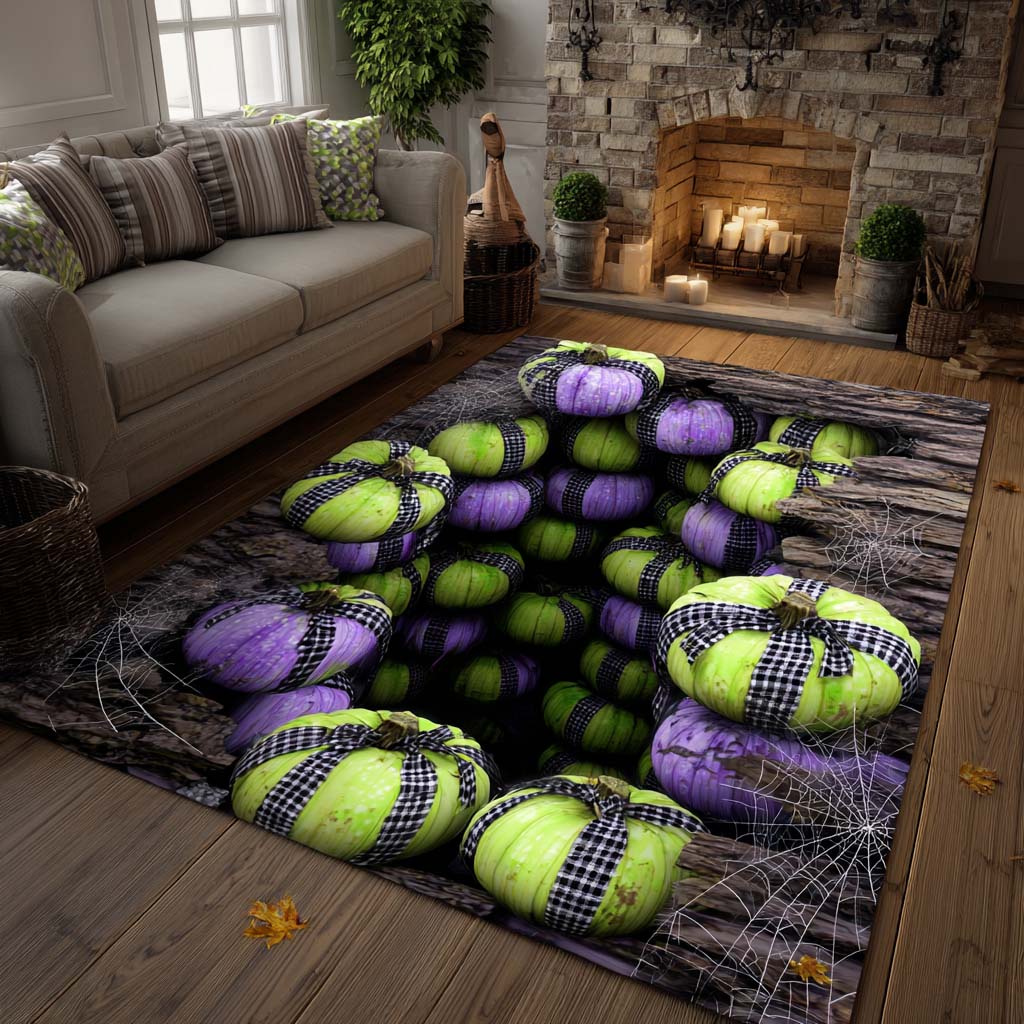 Spooky Depths area rug in a living room
