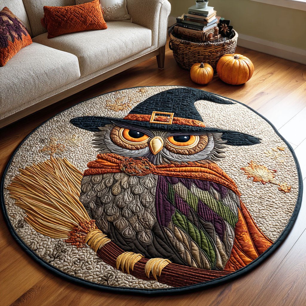 Spooky Feathers Halloween Round Mat Rug - washable non-slip printed rug