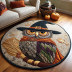 Spooky Feathers Halloween Round Mat Rug - washable non-slip printed rug