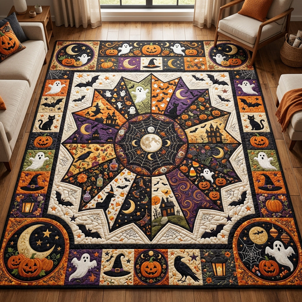 Spooky Harvest area rug in a living room
