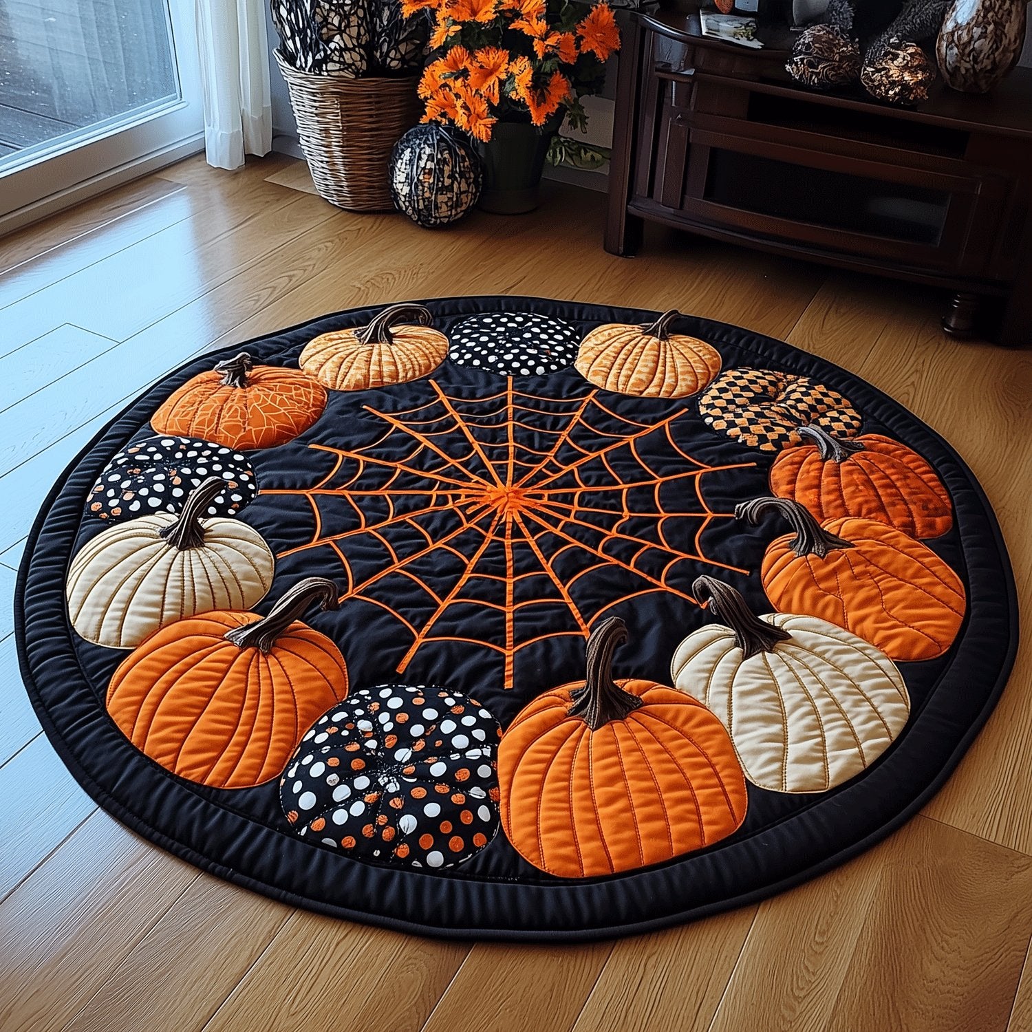 Spooky Harvest Round Mat Rug - Nature Design | Serene Home Decor