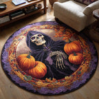 Spooky Night Halloween Round Mat Rug - washable non-slip printed rug