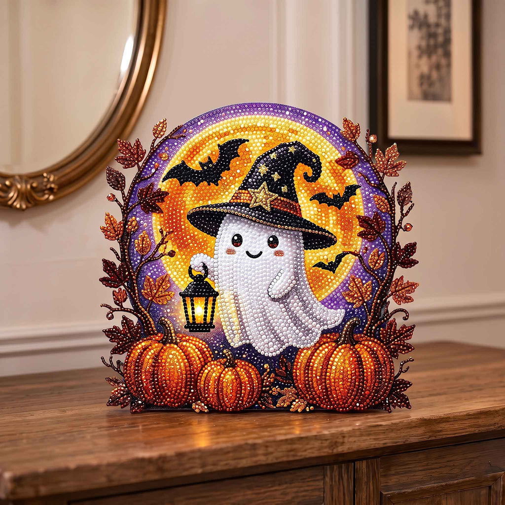 Spooky Pearl Glow wooden block, laser-cut 3-layer wood