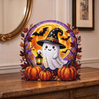 Spooky Pearl Glow wooden block, laser-cut 3-layer wood