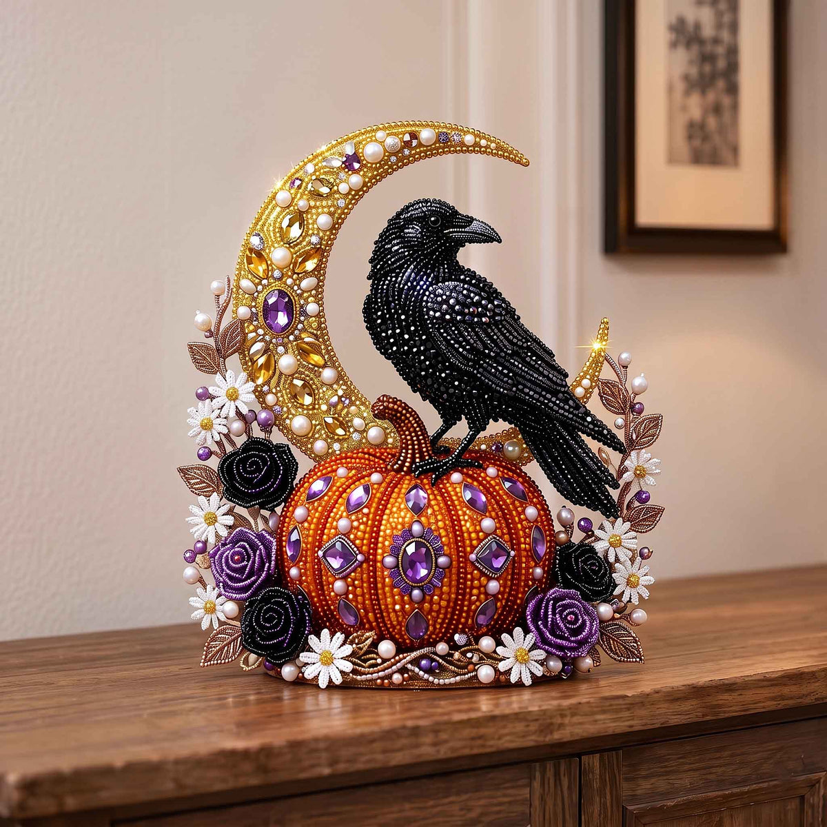 Spooky Pearl Glow wooden block, laser-cut 3-layer wood