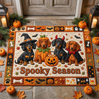 Spooky Season Dachshund Doormat - Seasonal Holiday Design | Printed Welcome Doormat