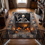 Spooky Skeleton area rug in a living room