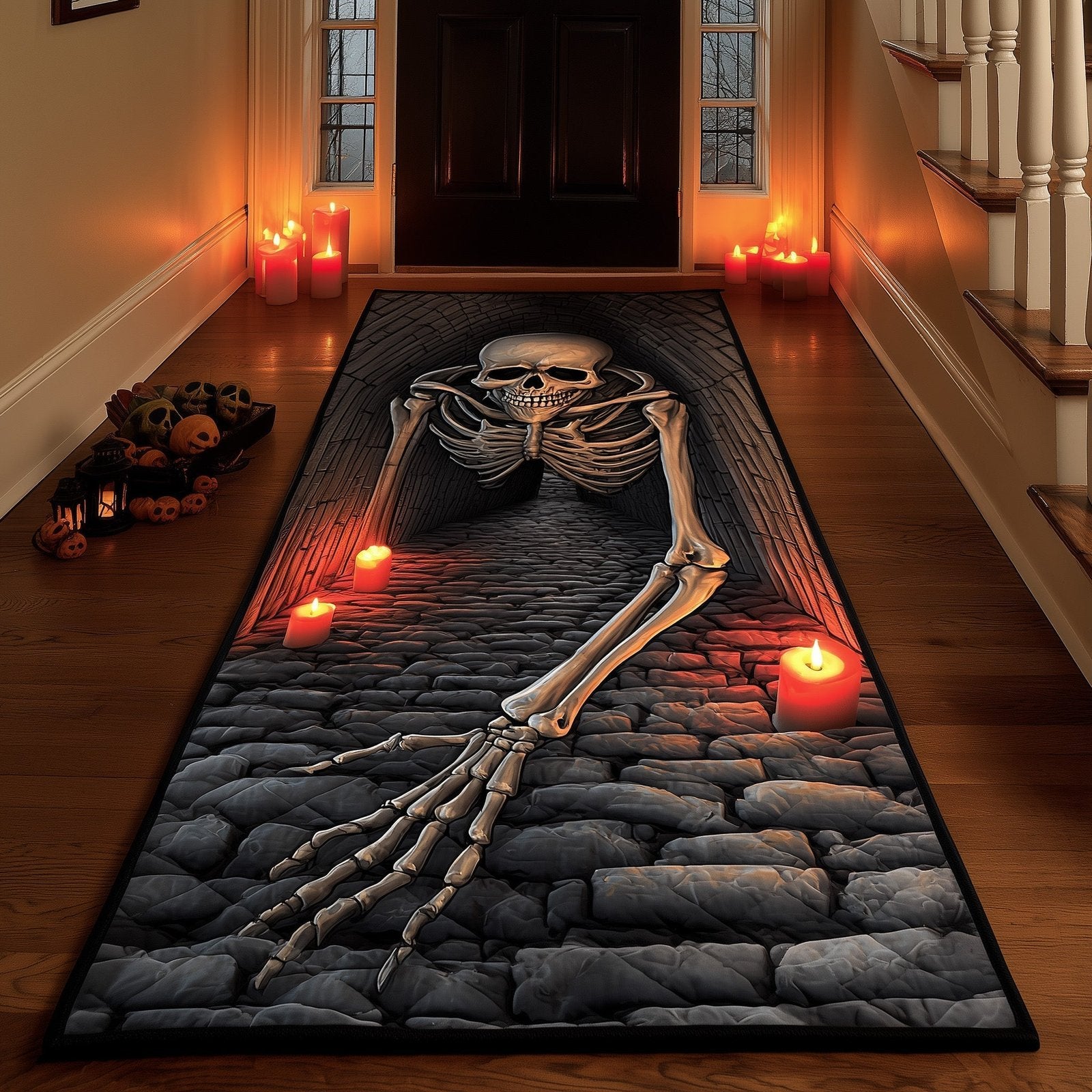 Spooky Skeleton Runner Rug - Nature Design | Serene Runner Rug
