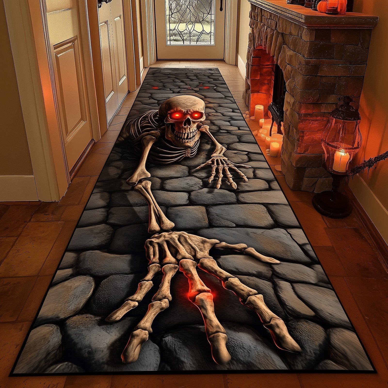 Spooky Skeleton Runner Rug - Nature Design | Serene Runner Rug