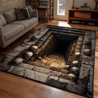 Spooky Tunnel area rug in a living room
