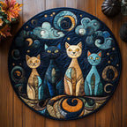 Spooky Twins Halloween Round Mat Rug - washable non-slip printed rug