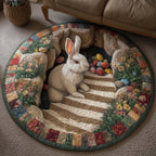 Spring Blessing Round Mat Rug - washable non-slip printed rug