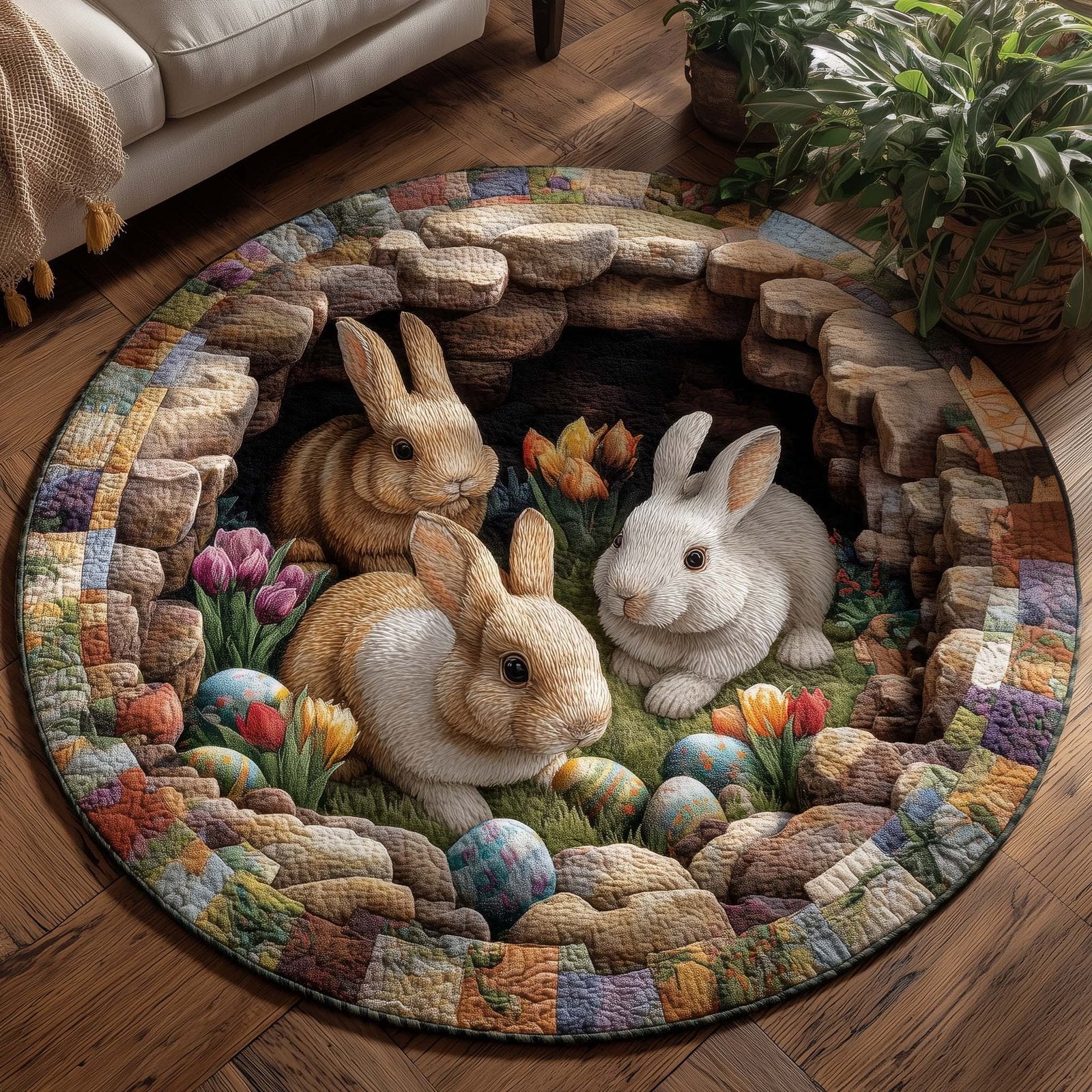 Spring Blessing Round Mat Rug - Nature Design | Serene Home Decor