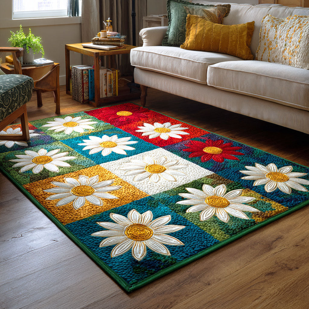Spring Blossom area rug in a living room