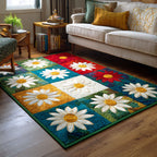 Spring Blossom area rug in a living room