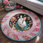 Spring Bunny Round Mat Rug - Nature Design | Serene Home Decor