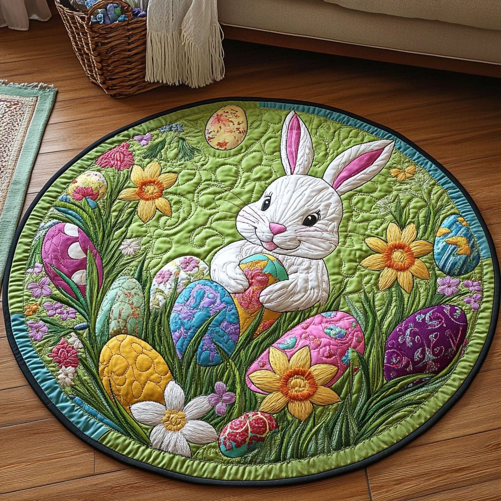 Spring Bunny Round Mat Rug - Nature Design | Serene Home Decor