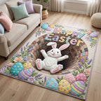 Spring Easter area rug in a living room
