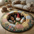 Spring Egg Fields Round Mat Rug - washable non-slip printed rug