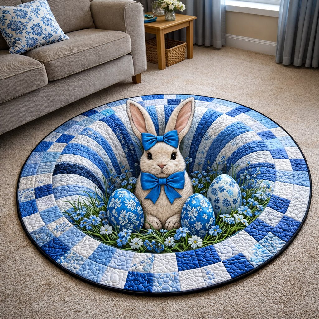 Spring Hopper Round Mat Rug - washable non-slip printed rug