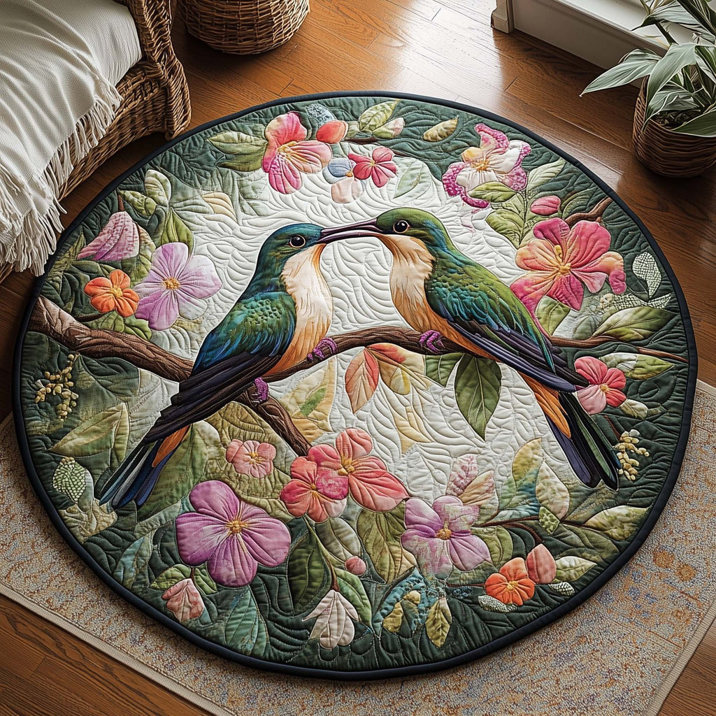 Spring Hummingbird Round Mat Rug - Nature Design | Serene Home Decor
