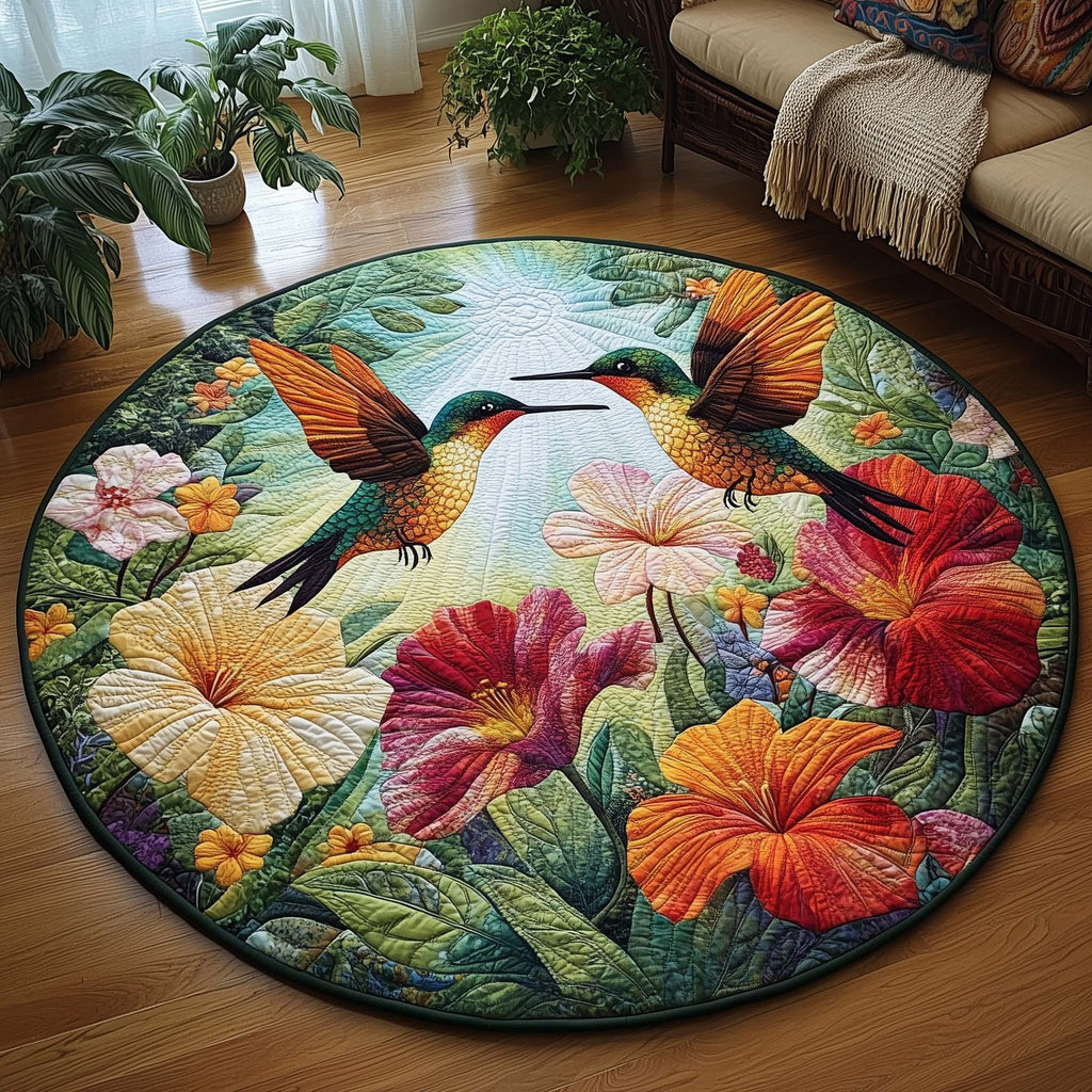 Spring Hummingbird Round Mat Rug - Nature Design | Serene Home Decor