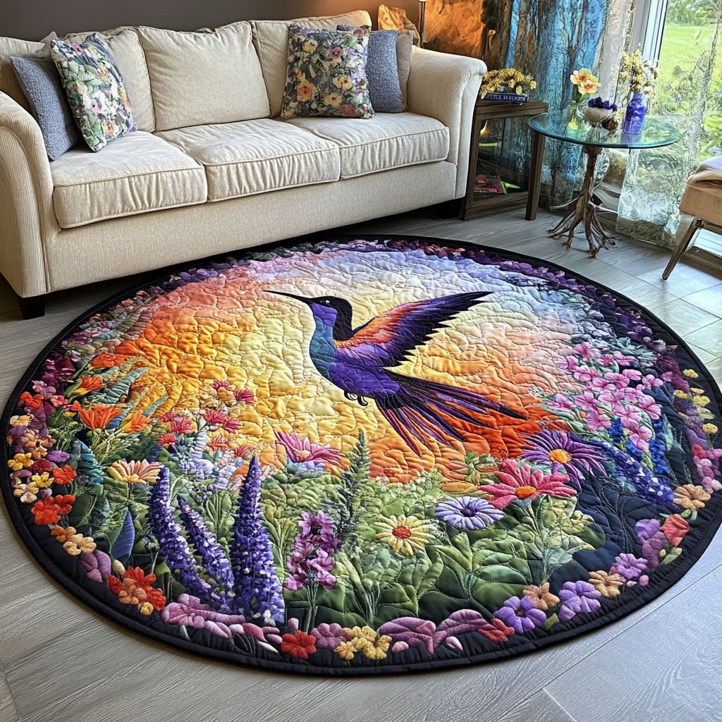 Spring Serenade Round Mat Rug - washable non-slip printed rug