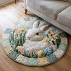 Spring Whisper Round Mat Rug - washable non-slip printed rug
