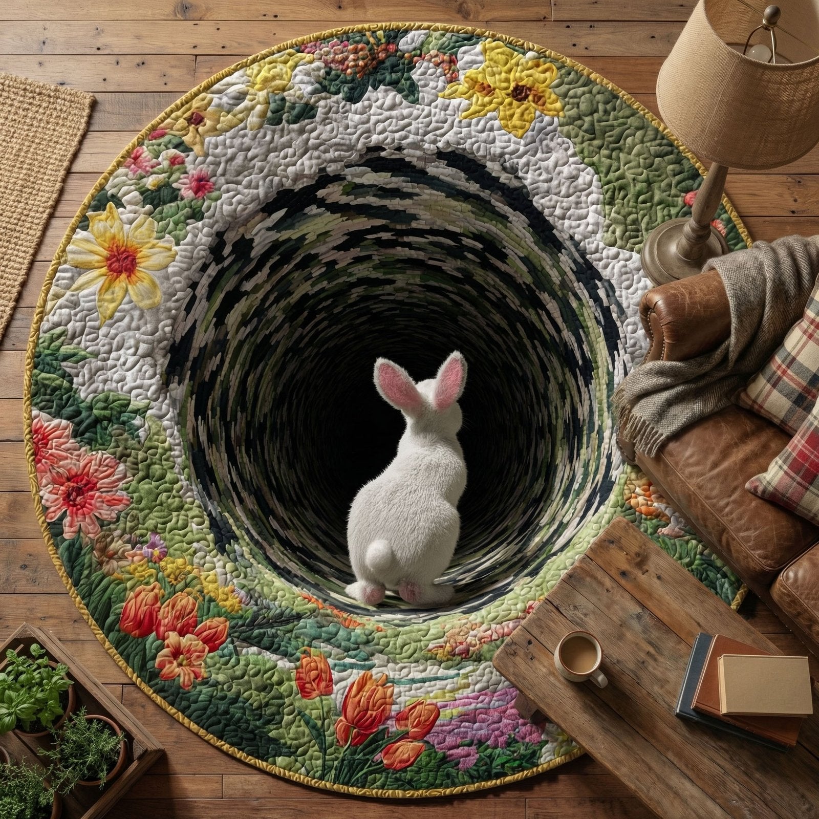 Spring Wonderland Portal Round Mat Rug - Nature Design | Serene Home Decor