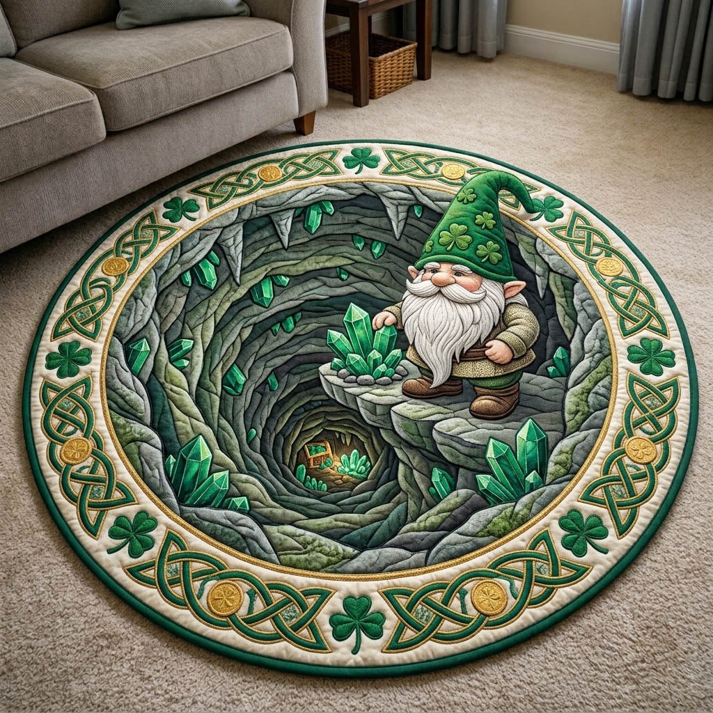 St. Patrick's Day (Design 5) Round Mat Rug - washable non-slip printed rug