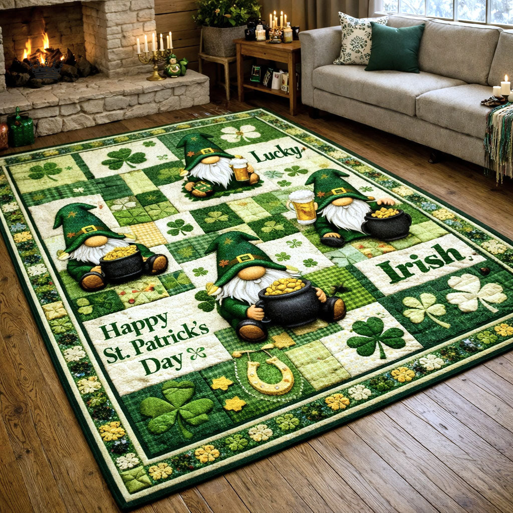 St Patrick Day area rug in a living room