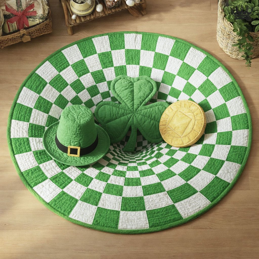 St Patrick Day (Design 2) Round Mat Rug - washable non-slip printed rug