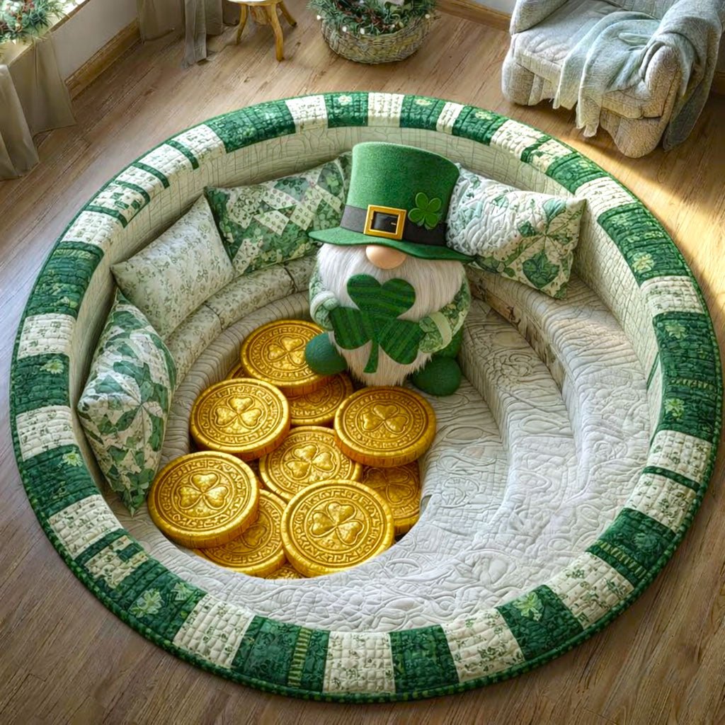 St Patrick Day Round Mat Rug - washable non-slip printed rug